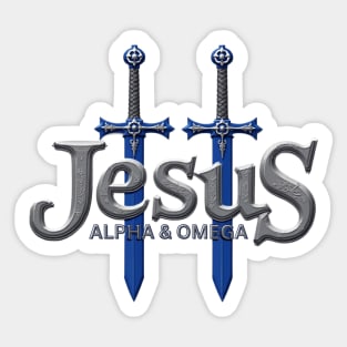 Jesus Alpha & Omega Sword Design Sticker